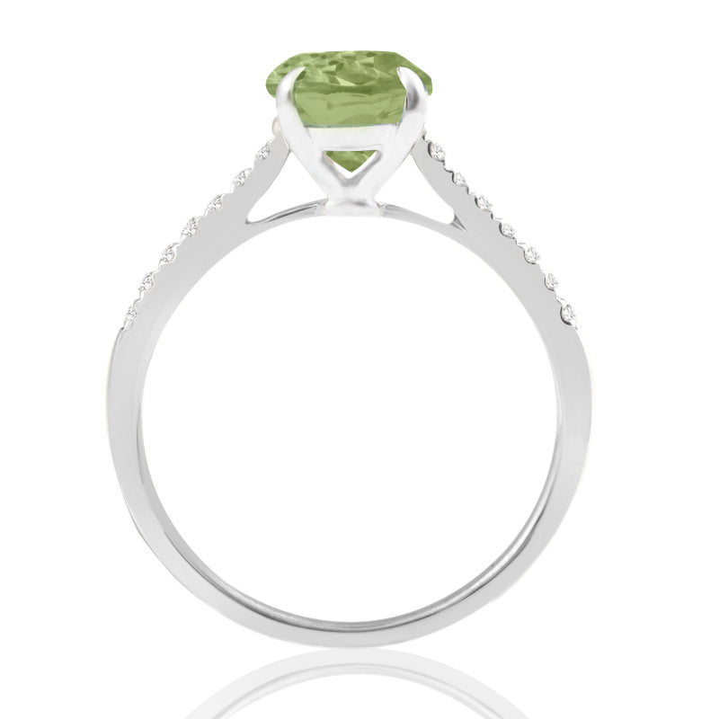 R-44648-PD-W  Diamond & Peridot Dress Rings
