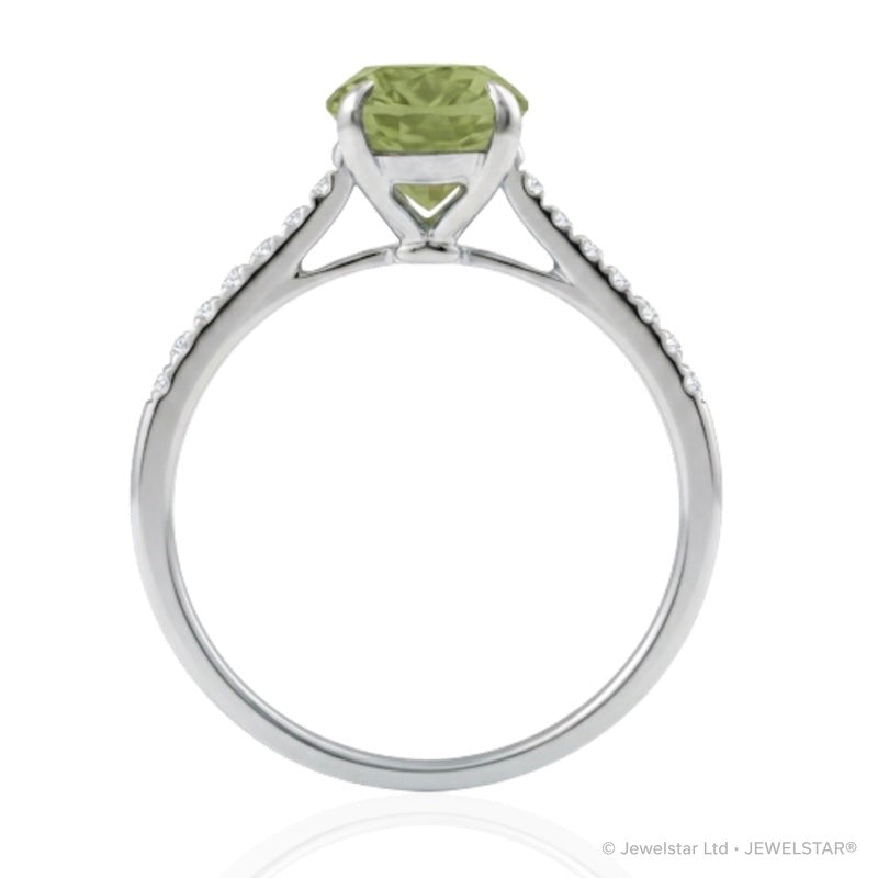 R-44648-PD-W  Diamond & Peridot Dress Ring