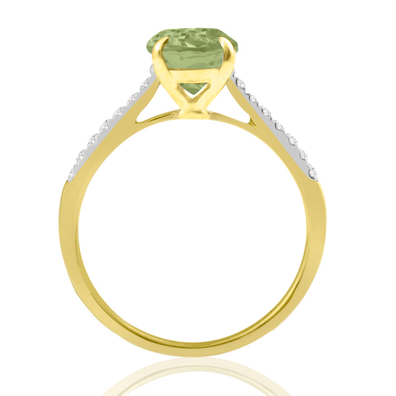 R-44648-PD-Y  Diamond & Peridot Dress Rings