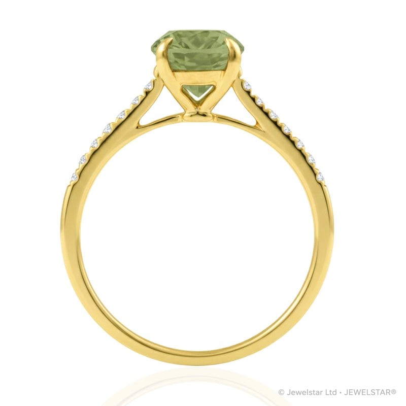 R-44648-PD-Y  Diamond & Peridot Dress Ring
