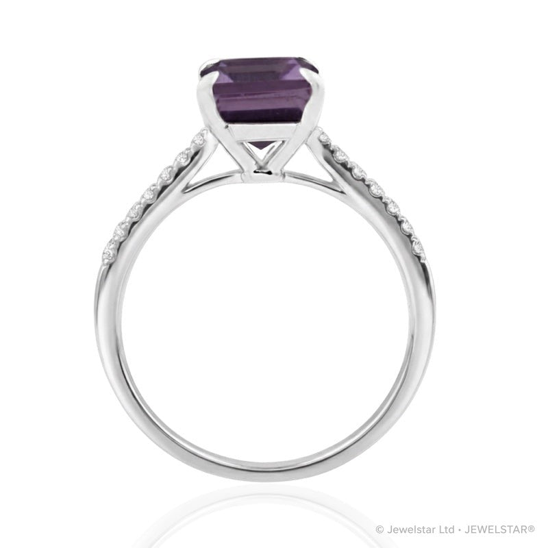 R-44649-AM-W  Diamond & Amethyst Dress Ring
