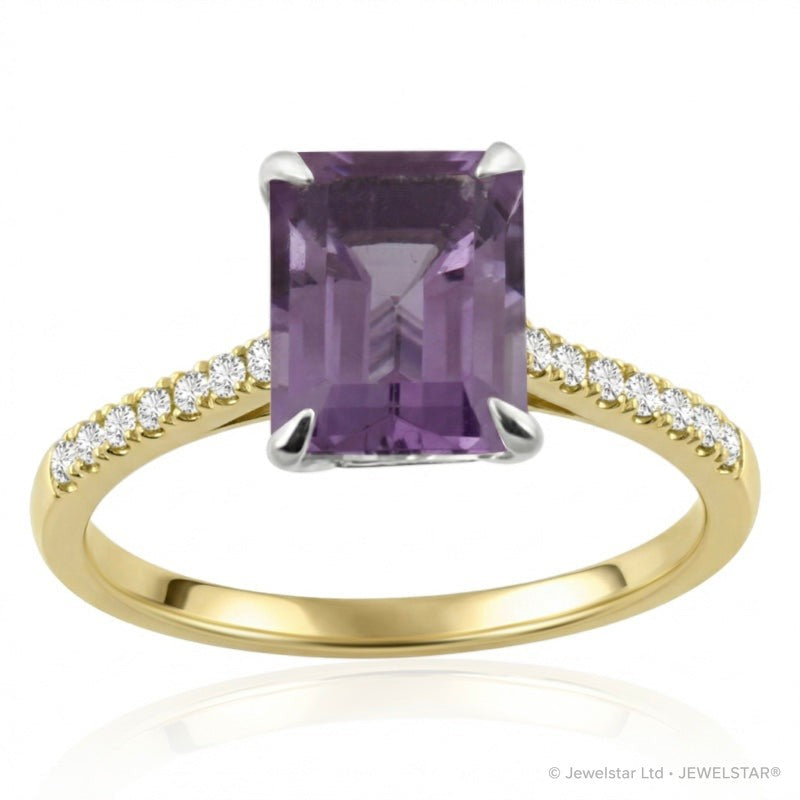 R-44649-AM-Y  Diamond & Amethyst Dress Ring