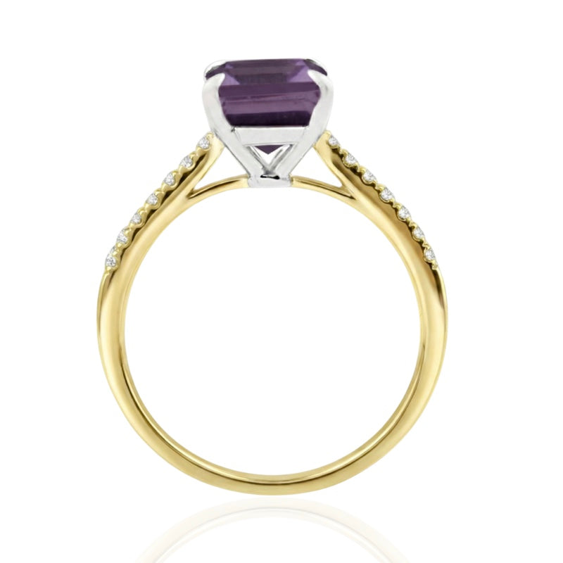 R-44649-AM-Y  Diamond & Amethyst Dress Ring