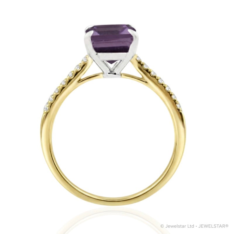 R-44649-AM-Y  Diamond & Amethyst Dress Ring
