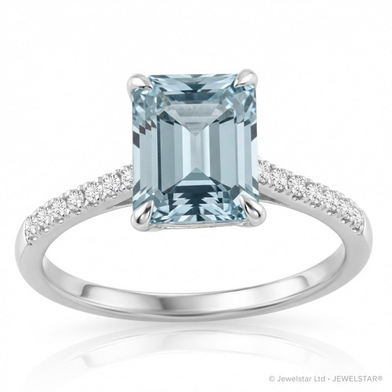 R-44649-BT-W  Diamond & Blue Topaz Dress Ring
