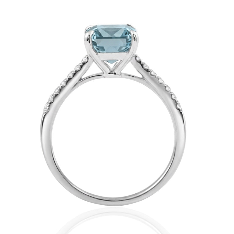 R-44649-BT-W  Diamond & Blue Topaz Dress Ring