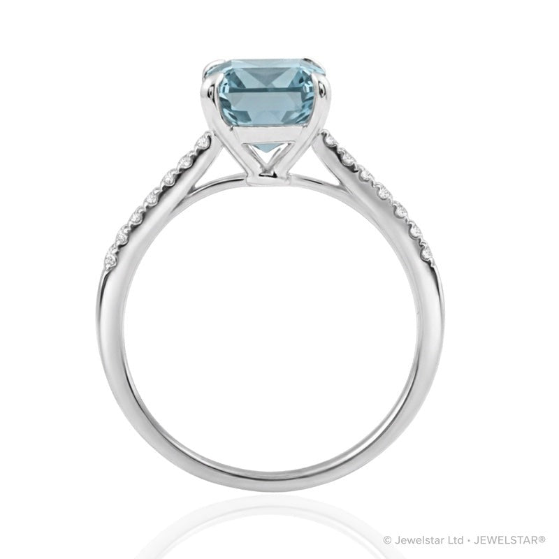 R-44649-BT-W  Diamond & Blue Topaz Dress Ring