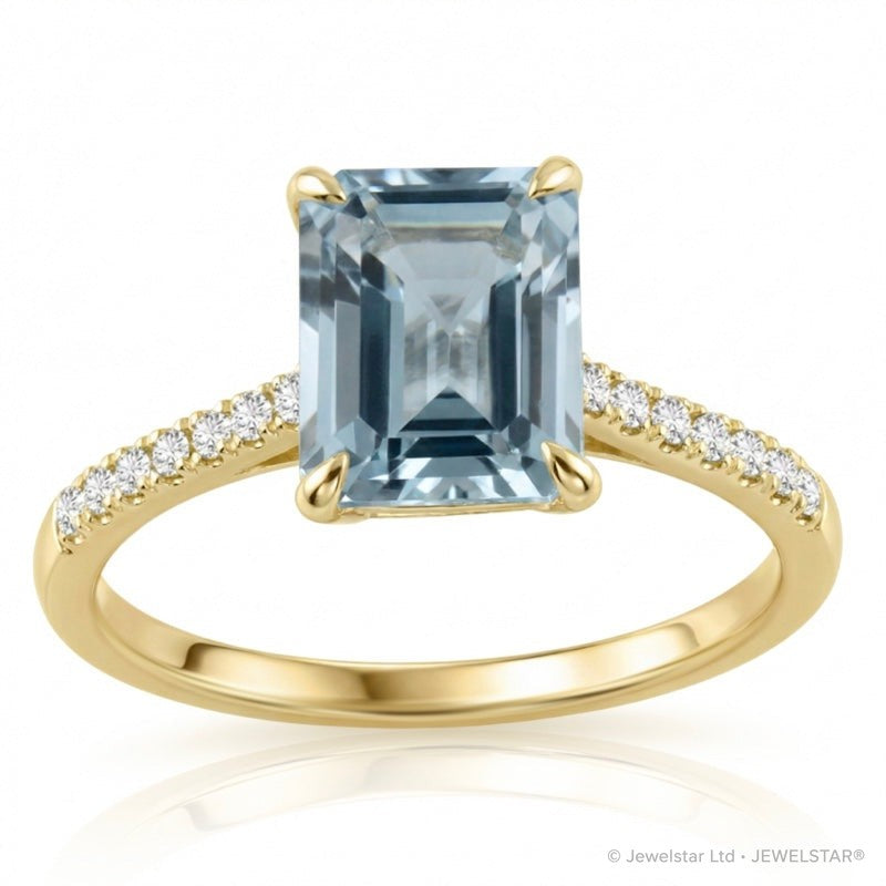 R-44649-BT-Y  Diamond & Blue Topaz Dress Ring