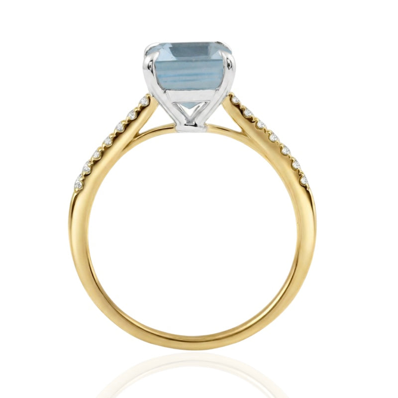 R-44649-BT-Y  Diamond & Blue Topaz Dress Ring