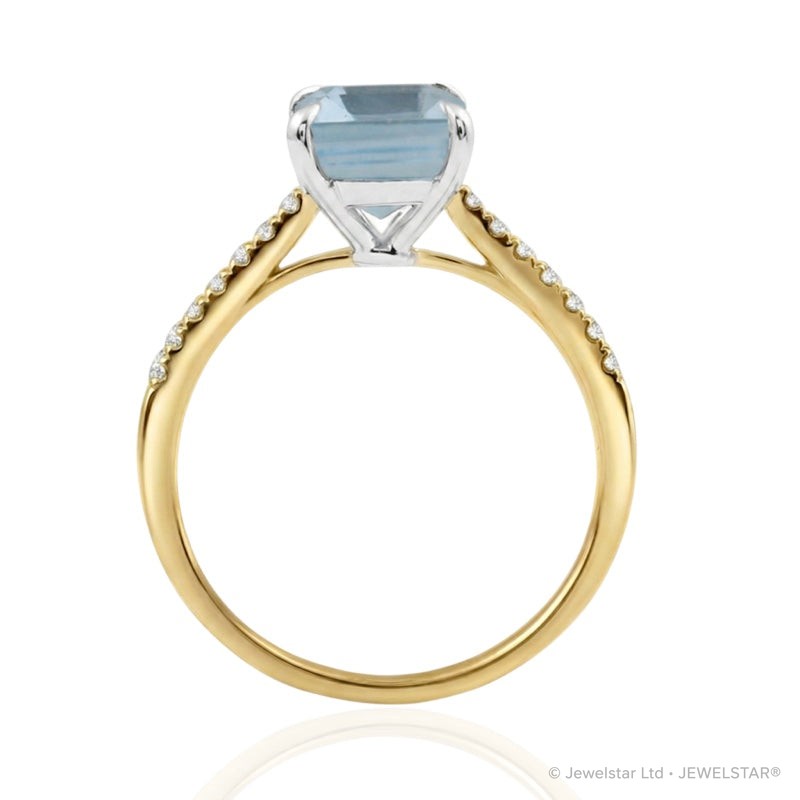 R-44649-BT-Y  Diamond & Blue Topaz Dress Ring