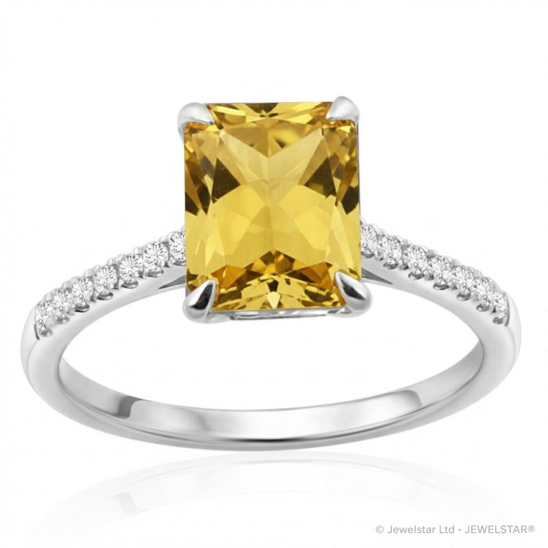 R-44649-CT-W  Diamond & Citrine Dress Ring