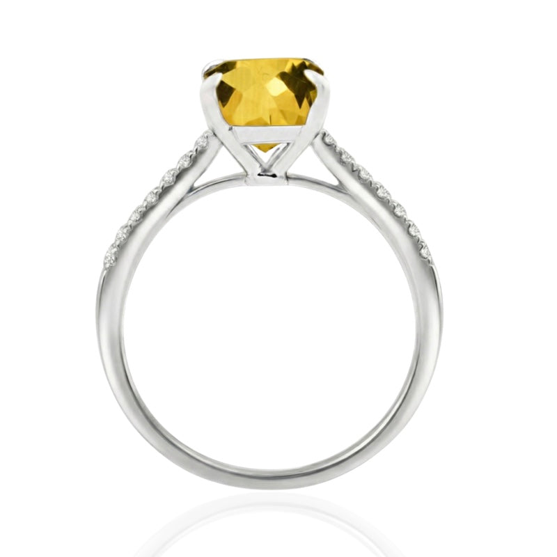 R-44649-CT-W  Diamond & Citrine Dress Ring