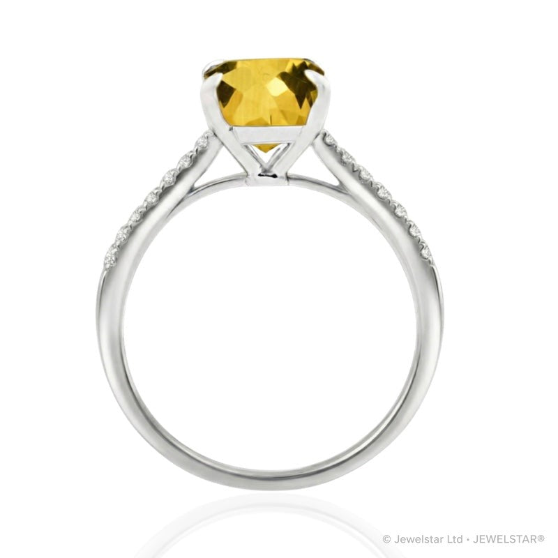 R-44649-CT-W  Diamond & Citrine Dress Ring