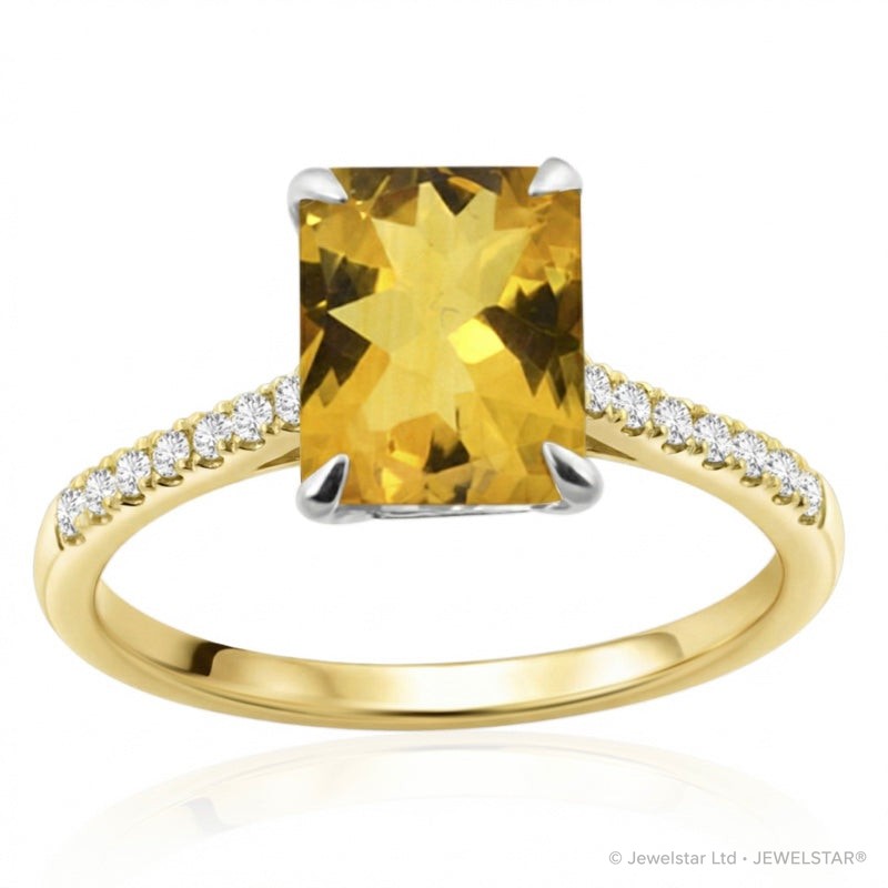 R-44649-CT-Y  Diamond & Citrine Dress Ring