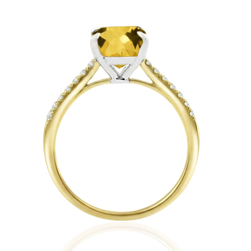 R-44649-CT-Y  Diamond & Citrine Dress Ring