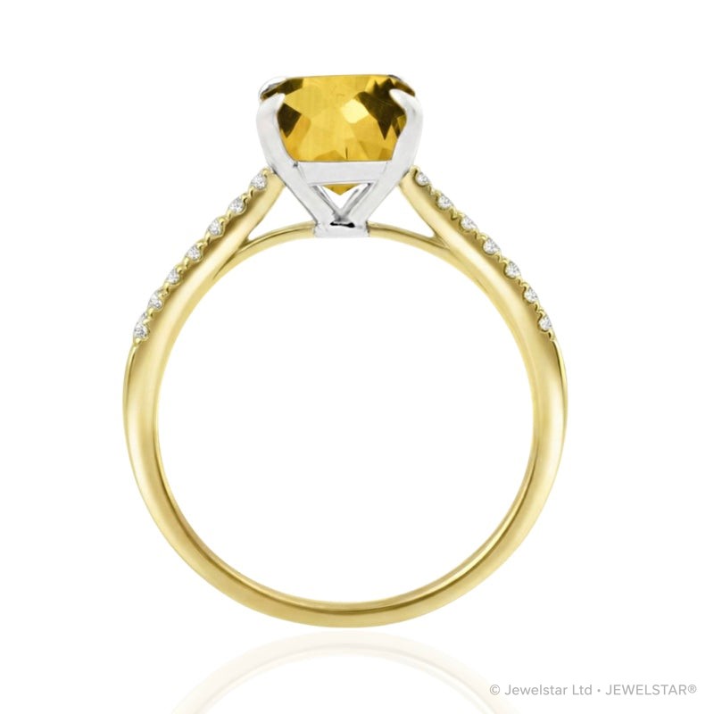 R-44649-CT-Y  Diamond & Citrine Dress Ring