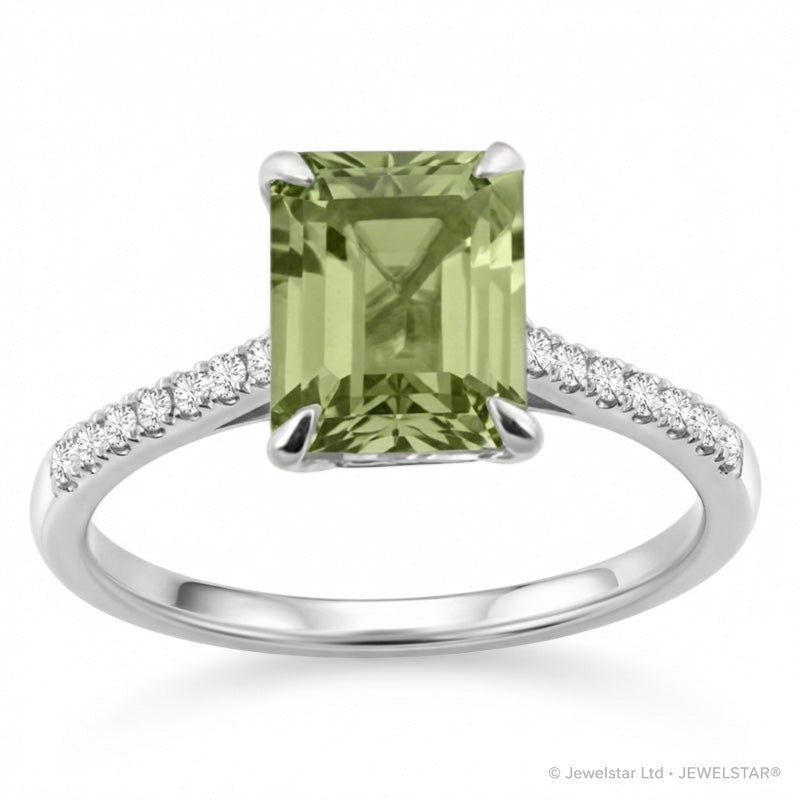 R-44649-PD-W  Diamond & Peridot Dress Ring