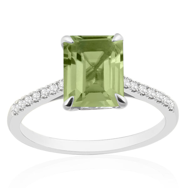 R-44649-PD-W  Diamond & Peridot Dress Rings