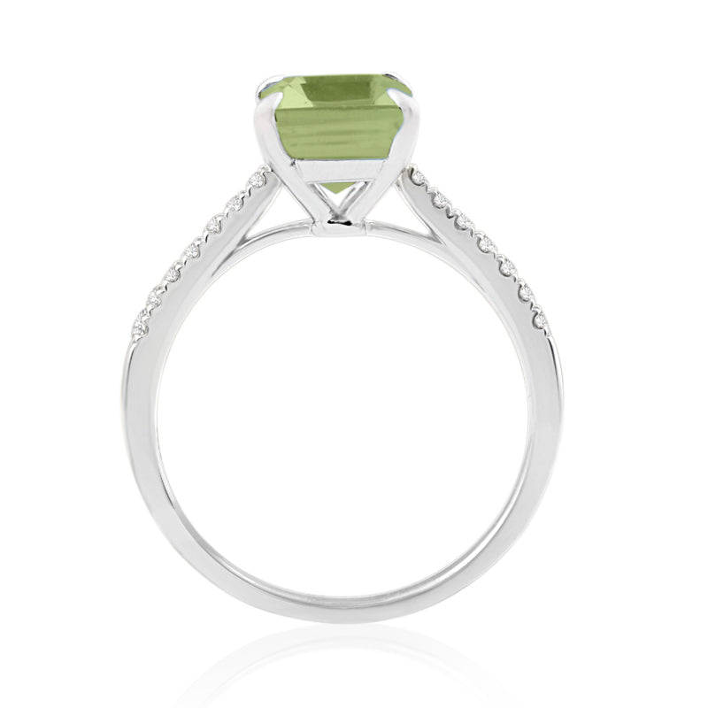 R-44649-PD-W  Diamond & Peridot Dress Rings
