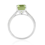 R-44649-PD-W  Diamond & Peridot Dress Rings