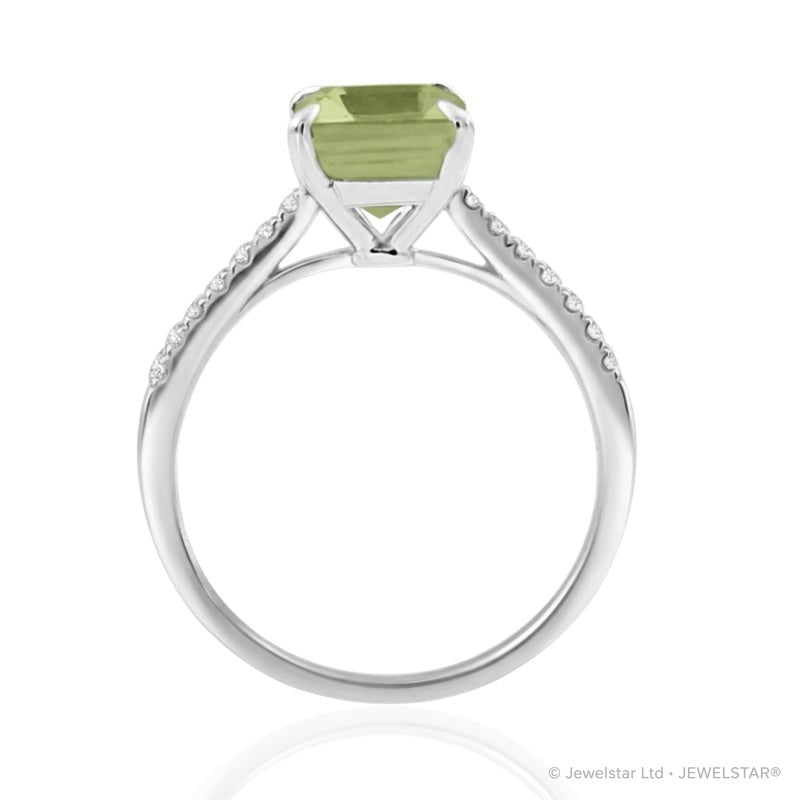 R-44649-PD-W  Diamond & Peridot Dress Ring