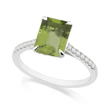 R-44649-PD-W  Diamond & Peridot Dress Rings