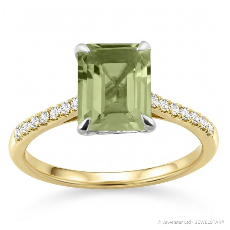 R-44649-PD-Y  Diamond & Peridot Dress Ring