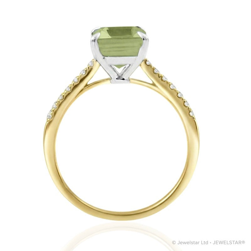 R-44649-PD-Y  Diamond & Peridot Dress Ring