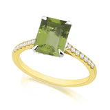 R-44649-PD-Y  Diamond & Peridot Dress Rings