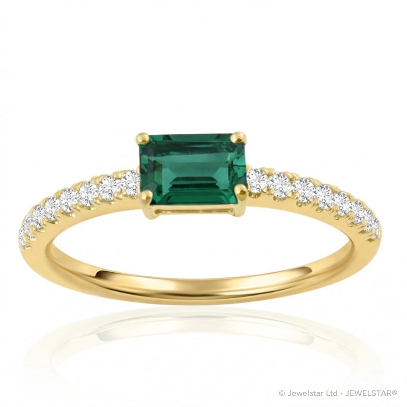 R-44650-EM-Y  Diamond & Emerald Dress Ring