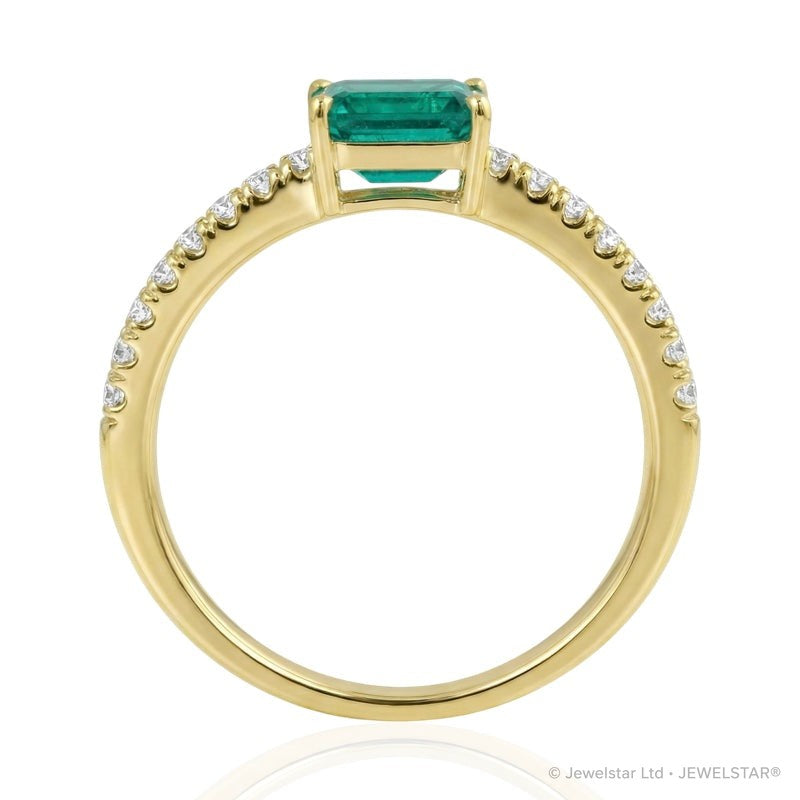 R-44650-EM-Y  Diamond & Emerald Dress Ring