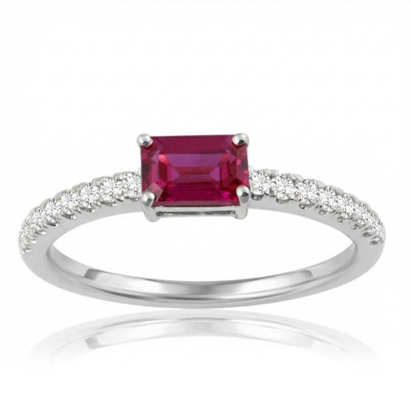 R-44650-RU-W  Diamond & Ruby Dress Ring
