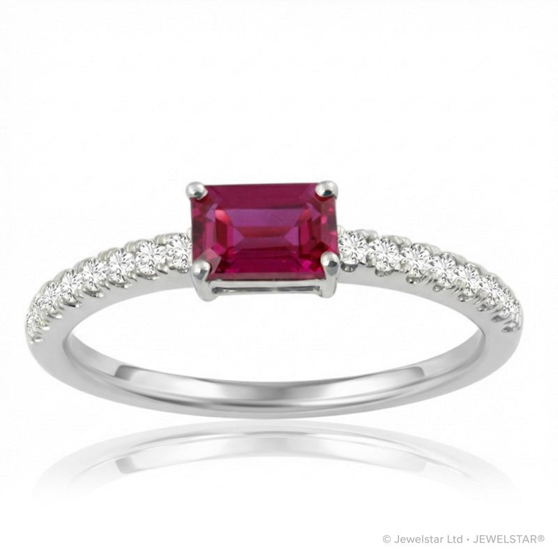 R-44650-RU-W  Diamond & Ruby Dress Ring