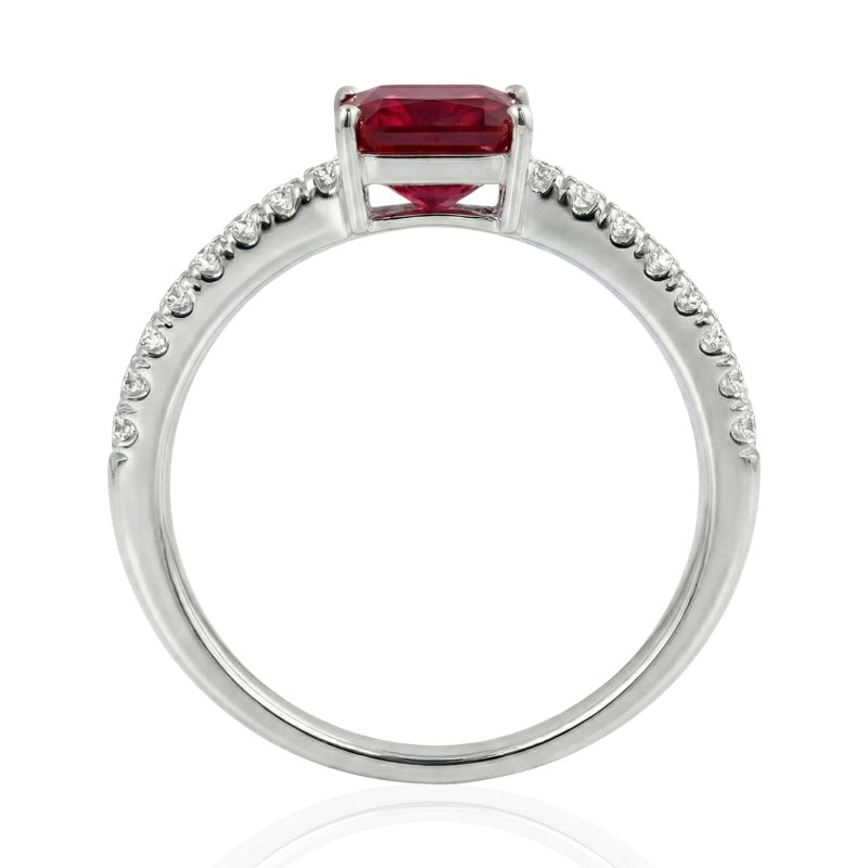 R-44650-RU-W  Diamond & Ruby Dress Ring