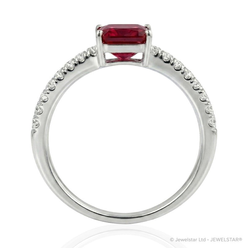 R-44650-RU-W  Diamond & Ruby Dress Ring