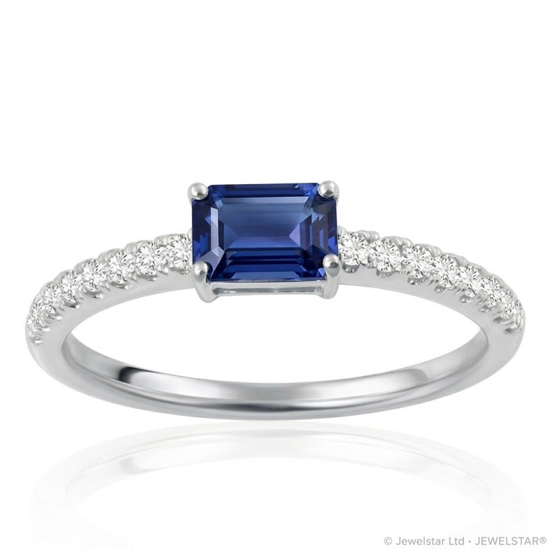 R-44650-SA-W  Diamond & Sapphire Dress Ring