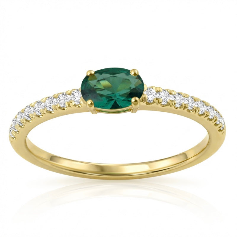 R-44651-EM-Y  Diamond & Emerald Dress Ring