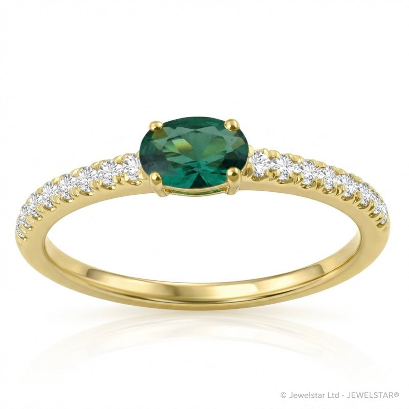 R-44651-EM-Y  Diamond & Emerald Dress Ring