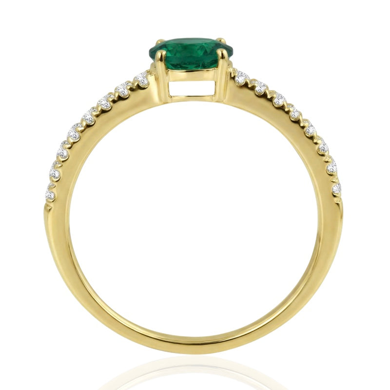 R-44651-EM-Y  Diamond & Emerald Dress Ring