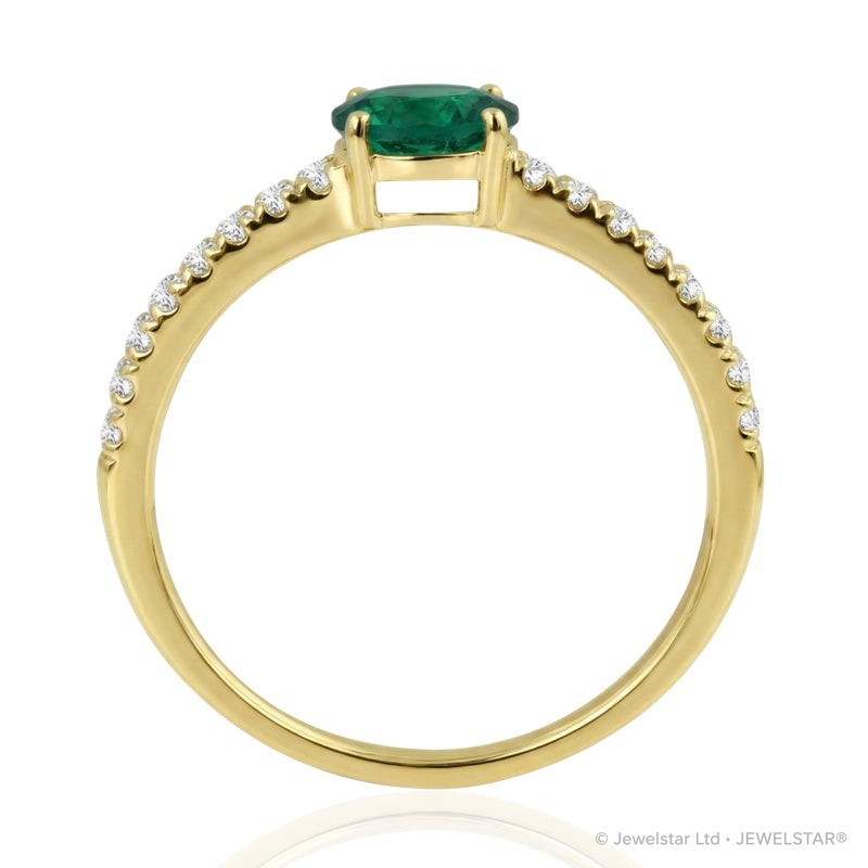 R-44651-EM-Y  Diamond & Emerald Dress Ring