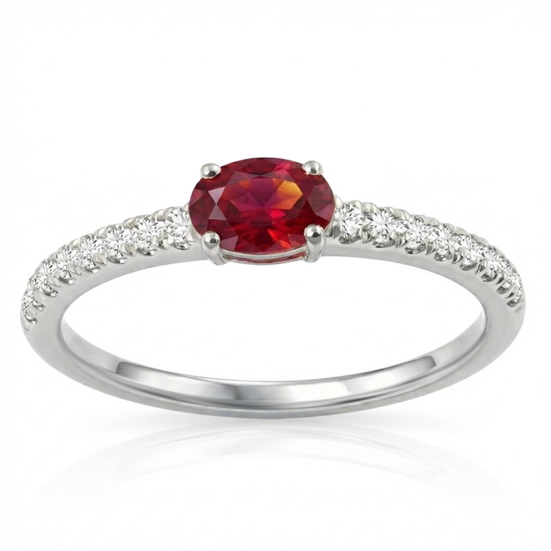 R-44651-RU-W  Diamond & Ruby Dress Ring