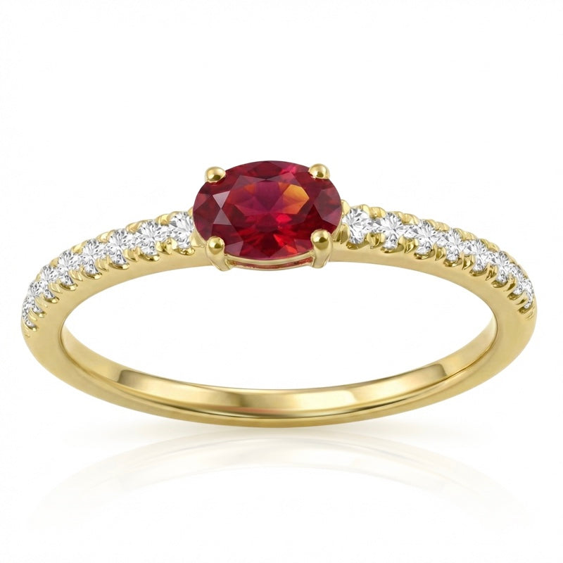 R-44651-RU-Y  Diamond & Ruby Dress Ring