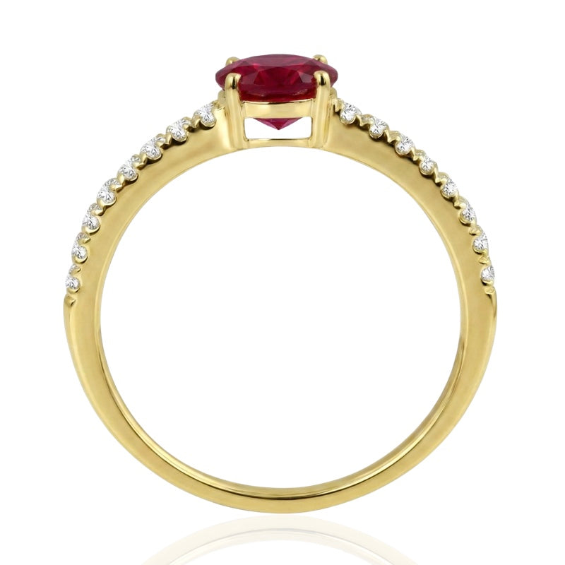 R-44651-RU-Y  Diamond & Ruby Dress Ring