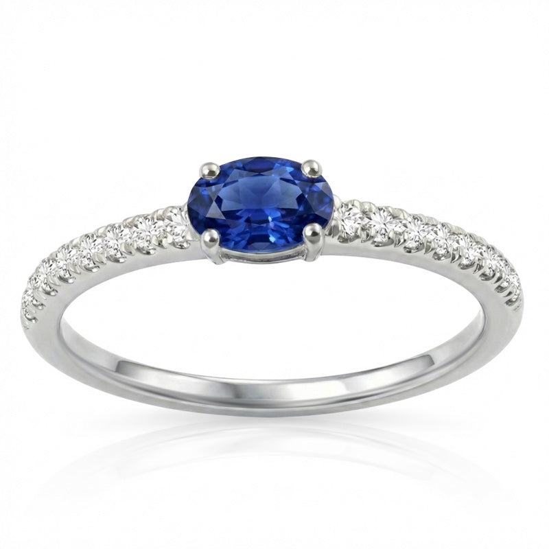 R-44651-SA-W  Diamond & Sapphire Dress Ring