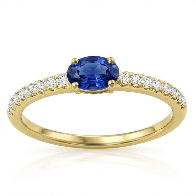 R-44651-SA-Y  Diamond & Sapphire Dress Ring