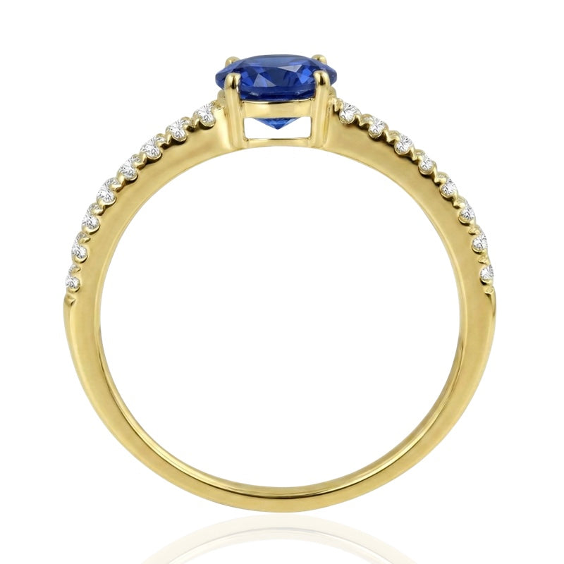 R-44651-SA-Y  Diamond & Sapphire Dress Ring