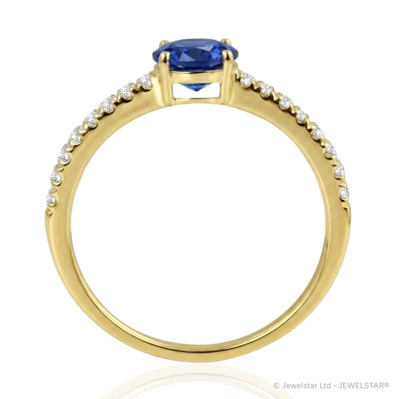 R-44651-SA-Y  Diamond & Sapphire Dress Ring