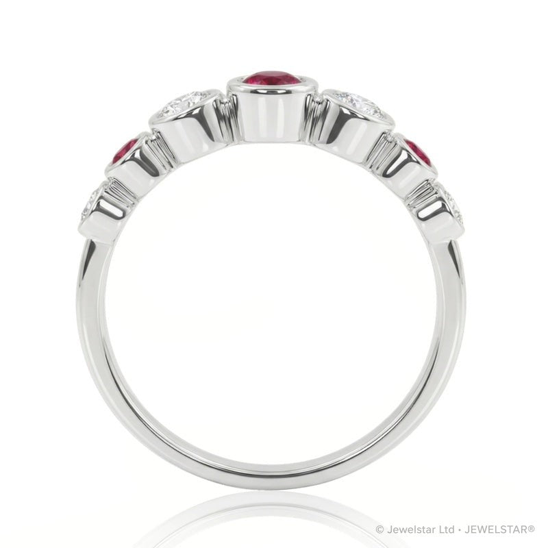 R-44656-RU-W   Diamond & Ruby Seven Stone Ring