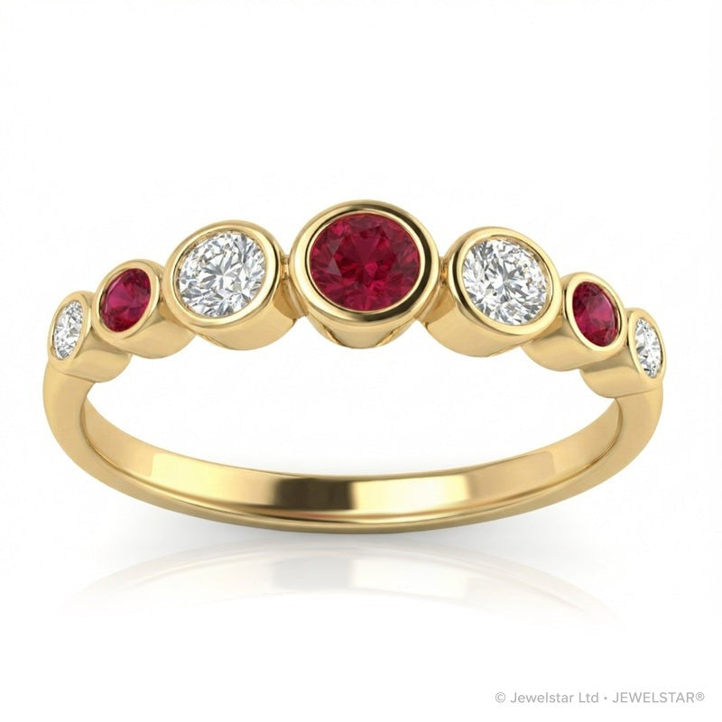 R-44656-RU-Y   Diamond & Ruby Seven Stone Ring