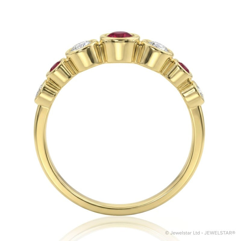 R-44656-RU-Y   Diamond & Ruby Seven Stone Ring